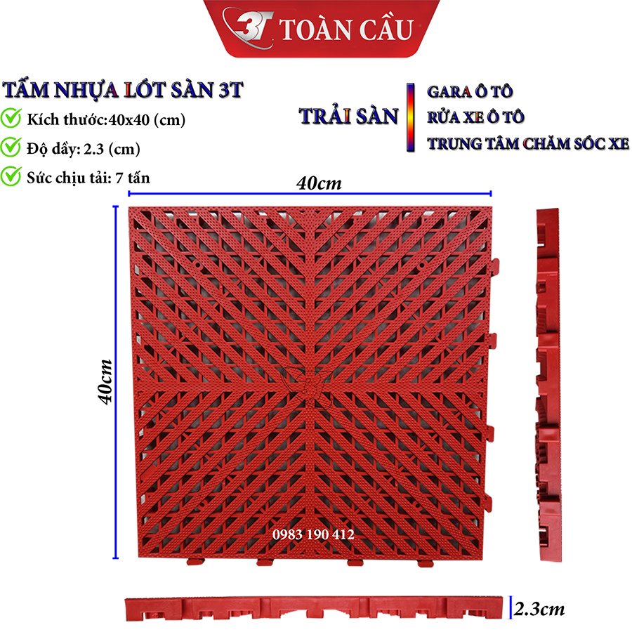 Tấm lót chịu lực nhựa dẻo trải sàn rửa xe cho gara ô tô / trung tâm chăm sóc xe ô tô