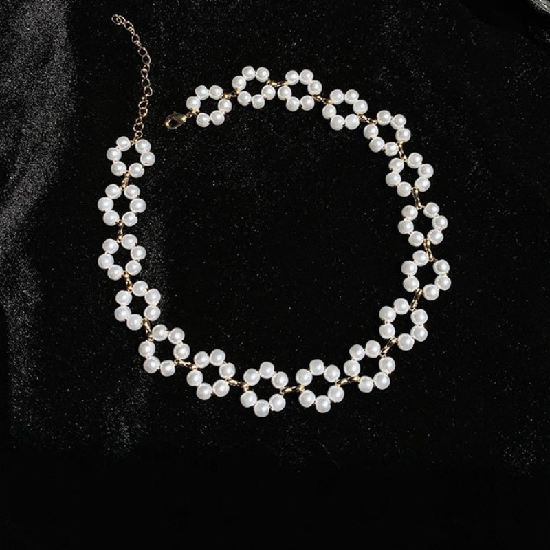 Vòng Cổ Choker Đính Hạt Ngọc Trai Phong Cách Hàn Quốc Dành Cho Nữ