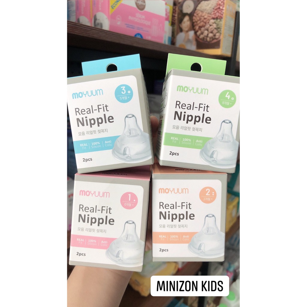 Núm Ti Thay Bình Moyuum Hàn Quốc Số 1,2,3,4 Mẫu Mới Chính Hãng | Minizon Kids