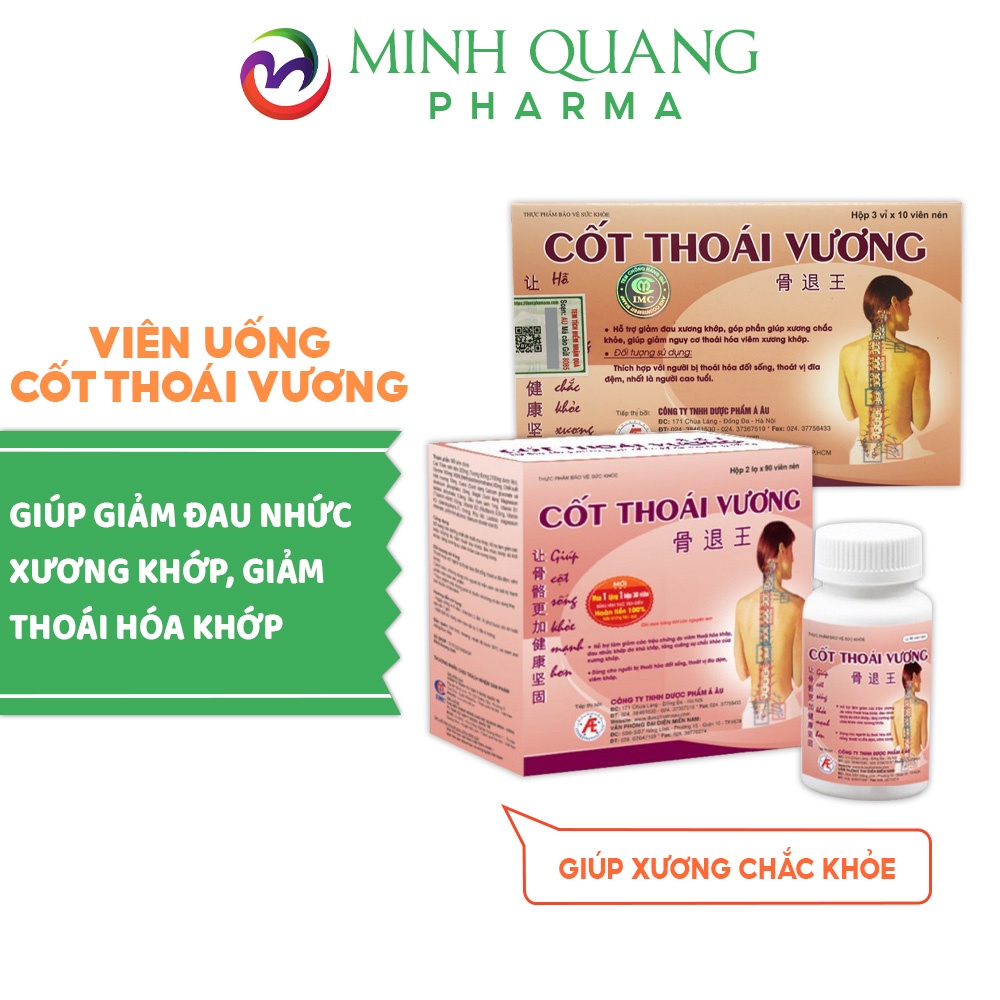 Viên uống CỐT THOÁI VƯƠNG hỗ trợ điều trị thoái hóa đốt sống, thoát vị đĩa đệm, giảm đau nhức xương khớp hộp 30 viên