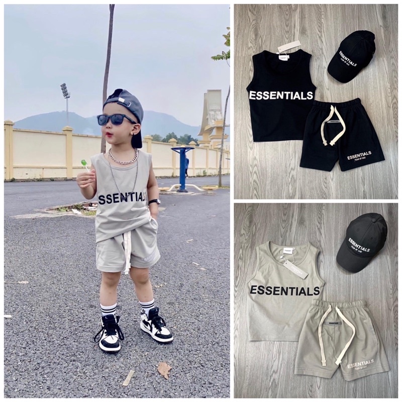 Bộ cộc tay sát nách thể thao bé trai from rộng cá tính