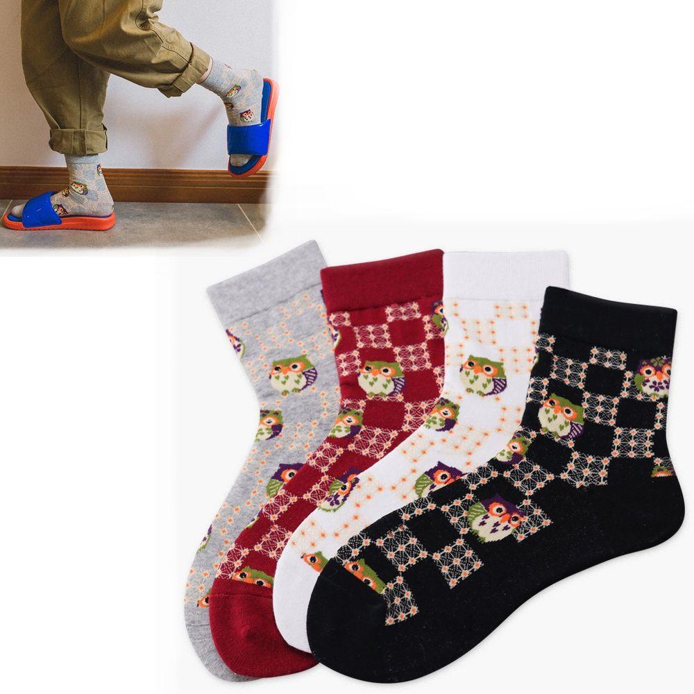 MAG Tất Cotton Hoạ Tiết Chim Cú Vui Nhộn Unisex