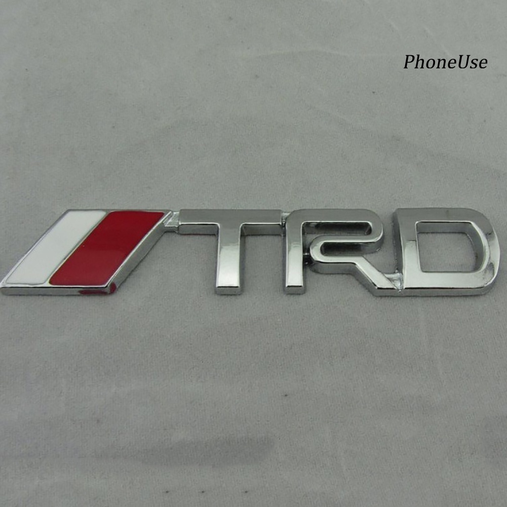Pu Logo Kim Loại Chữ TRD 3D Dán Trang Trí Xe Hơi Toyota