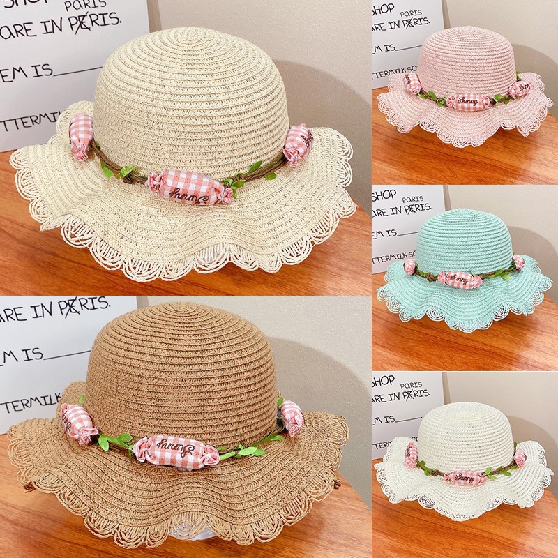 Nón Cối Rộng Vành Che Nắng Dễ Thương Cho Bé Gái