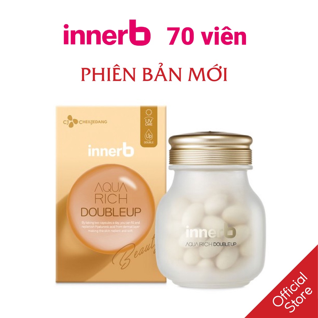 COMBO Viên Uống Cấp Nước Và Collagen InnerB Aqua Rich Double Up 70viên + Hộp 6 Nước Uống Collagen Innerb Glowshot 50mlx6