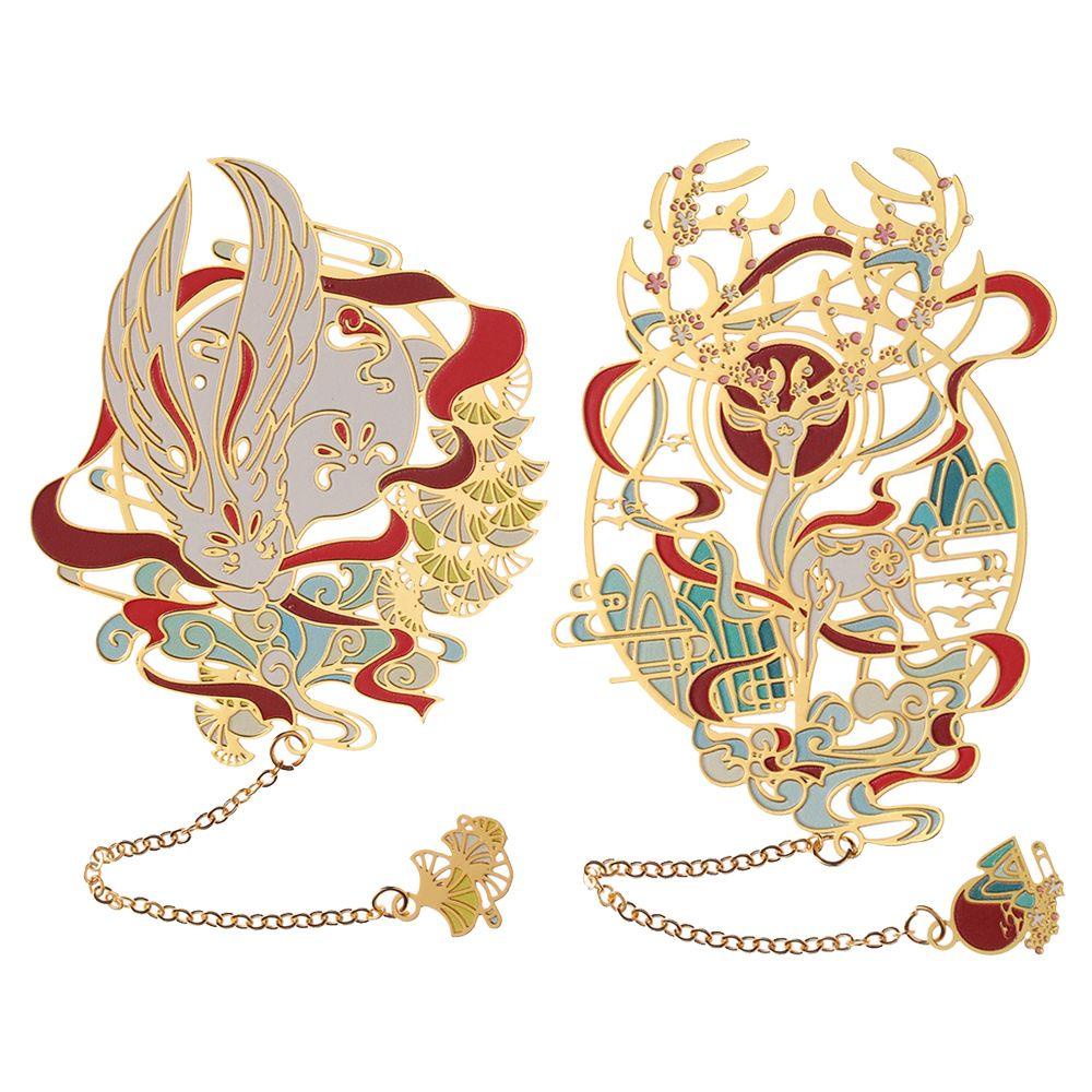 Bookmark Kim Loại Khắc Hình Động Vật Phong Cách Trung Hoa Cổ Điển