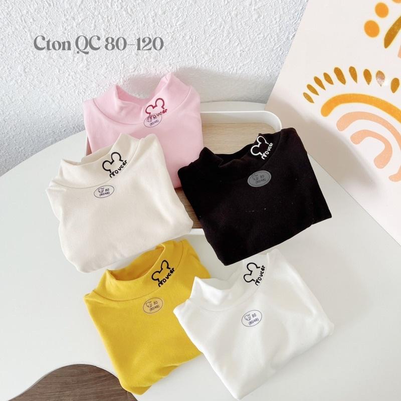 ÁO COTTON NỈ CỔ 3P HÀNG QC CHO BÉ
