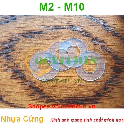 Shopee.vn/ocvitmin Vòng Đệm Nhựa Cứng M2 M2.5 M3 M4 M5 M6 M8 M10 Long Đen Nhựa Cứng