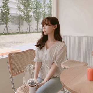 Áo Voan Kiểu Tay Lỡ Kết Hợp Viền Kiểu Ở Tay Và Cổ Kèm Dây Thắc Bo Eo Nữ Tính TTS0851