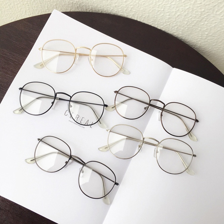 Kính giả cận nam nữ gọng tròn mắt kính không độ chống tia UV phong cách Ulzzang đẹp sang trọng giá rẻ EMOJI 064