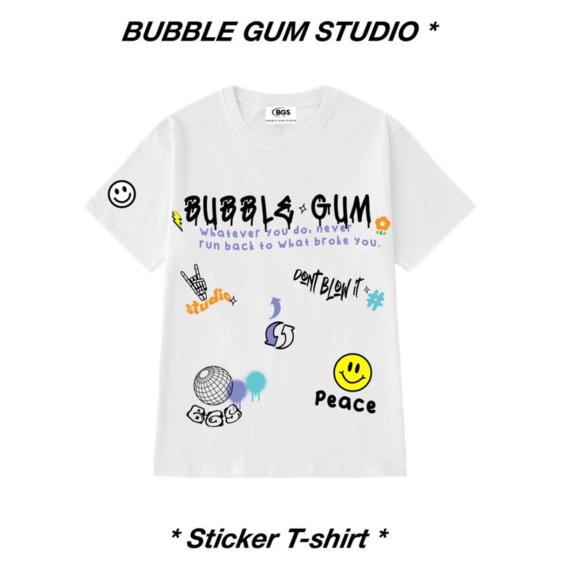 [Mã SKAMPUSHA7 giảm 8% tối đa 50K đơn 250K] Áo thun Sticker mặt cười - by Bubble Gum Studio | BigBuy360 - bigbuy360.vn