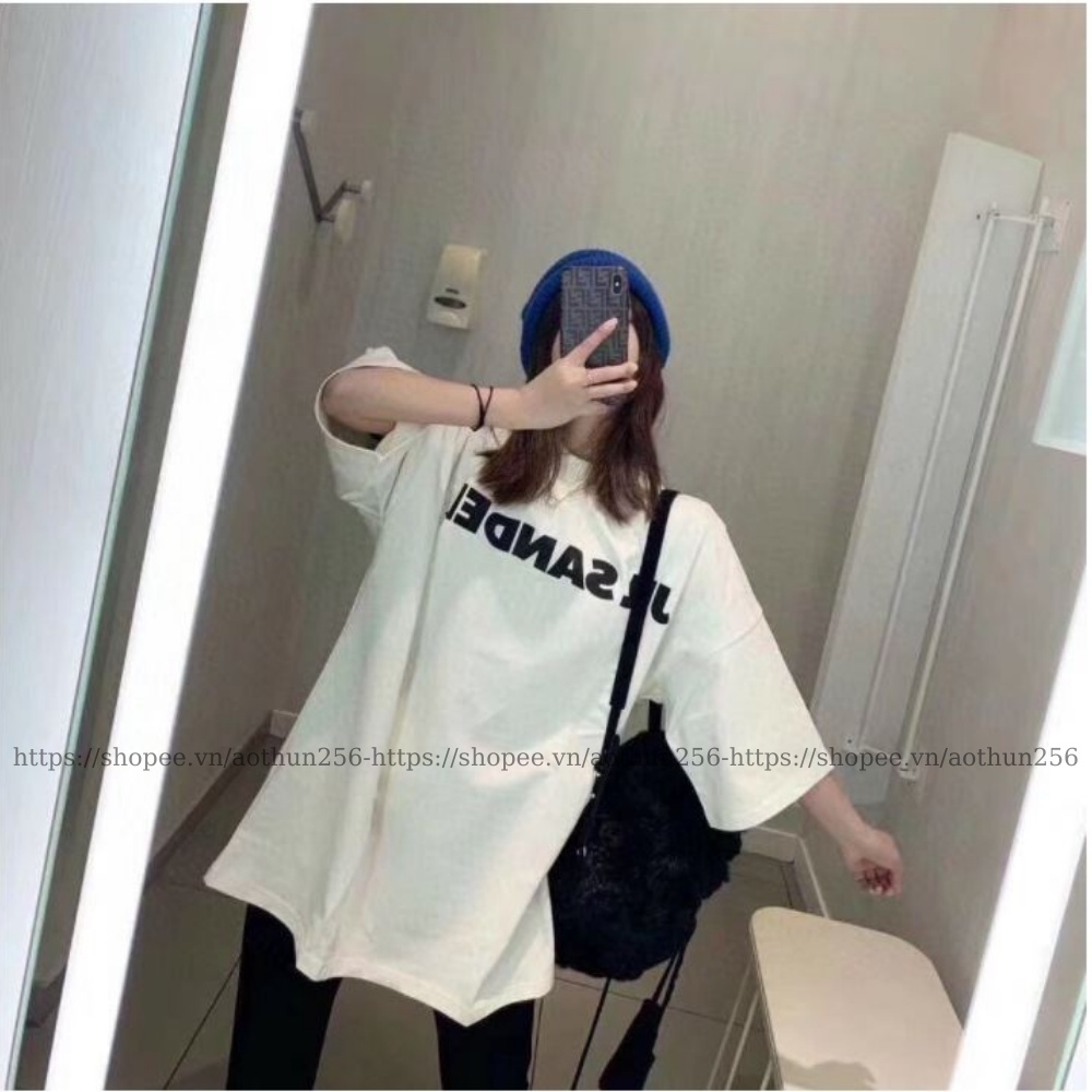 Áo Thun JILSANDER nam nữ unisex tay lỡ form rộng màu trắng basic phong cách ulzzang
