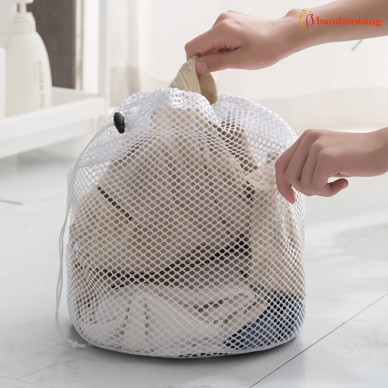 Túi giặt đồ lưới lớn thiết kế dây rút bằng nylon 3 kích thước
