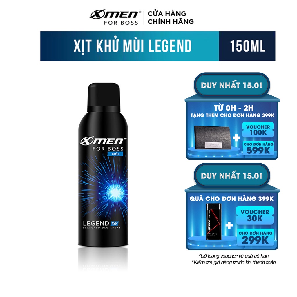 Xịt khử mùi Xmen For Boss Legend - 150ml