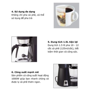 Máy pha cà phê coffee lock&lock EJC551 1.5L 4 đến 6 cốc