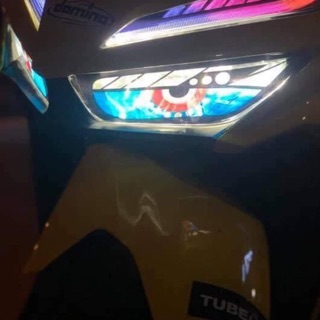 Tem dán mắt đèn vario 2018-2019 trắng đỏ xanh