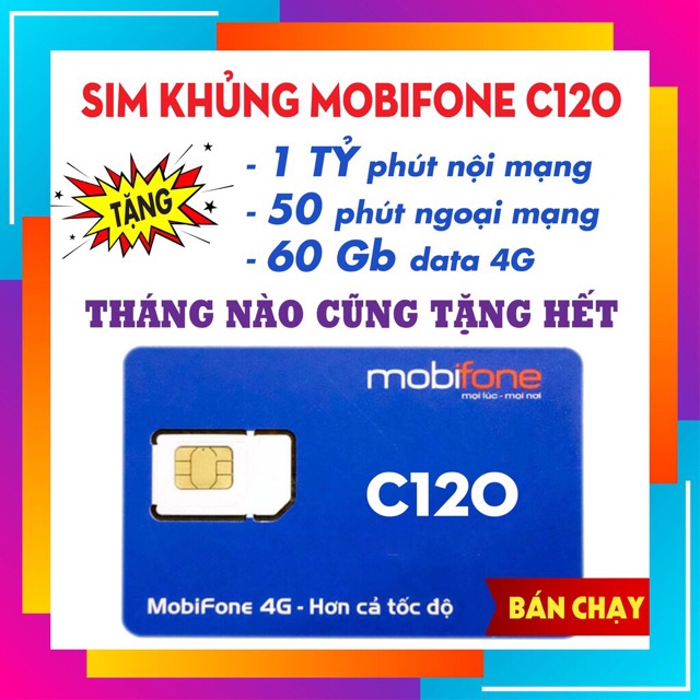 Sim 4g Mobifone C120 số đẹp giá sốc