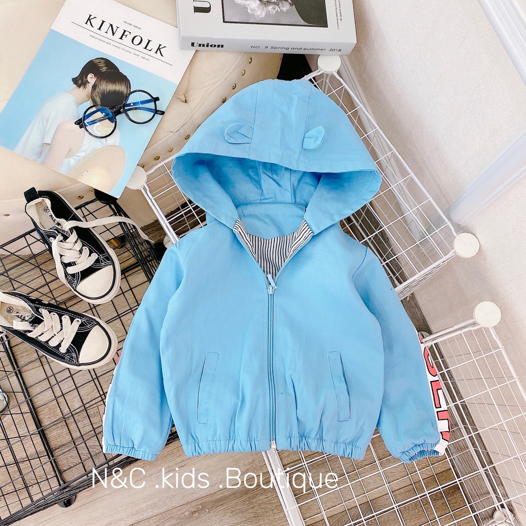 SALE ÁO KHOÁC GIÓ2 LỚP CHÚ GẤU BÉ TRAI BÉ GAI CAO CẤP(AKKKG)