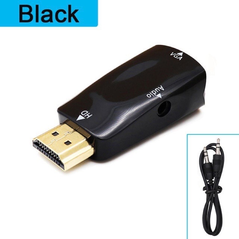 ( Hàng new) Đầu Chuyển Đổi HDMI To VGA - HDMI Sang VGA - Hỗ trợ Video 1080P/60Hz + 3.5mm Audio. Hàng chuẩn mới zin. | WebRaoVat - webraovat.net.vn