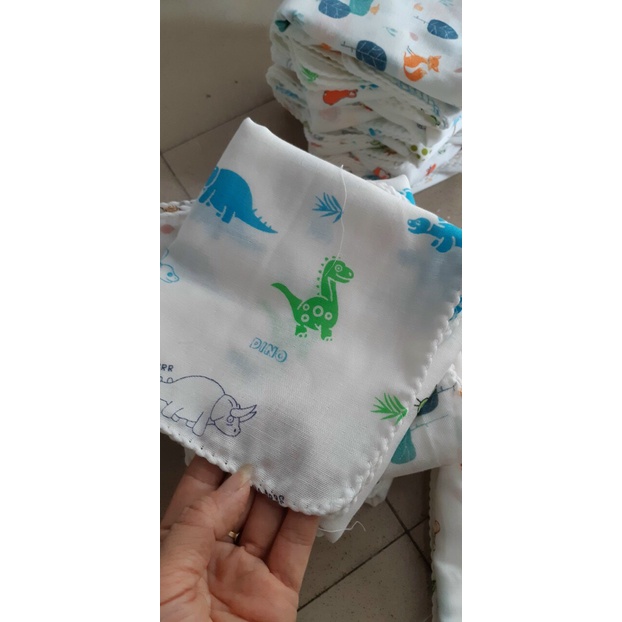 🌟 Khăn sữa xô xuất Nhật - Khăn xô sữa cho bé sơ sinh xuất Nhật 2 lớp in hình 32x32cm 🍀