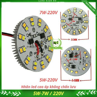 Nhân led mắt led vỉ tròn 5w-7w/220v 3 mầu loại tốt