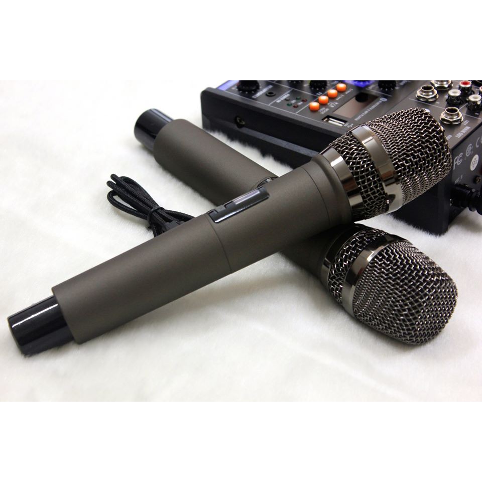 Bộ Mixer G4 Hát Karaoke,Tặng Kèm 2 Micro Không Dây Loa Kéo Dàn Amply Gia Đình - Dùng Trên Xe Hơi