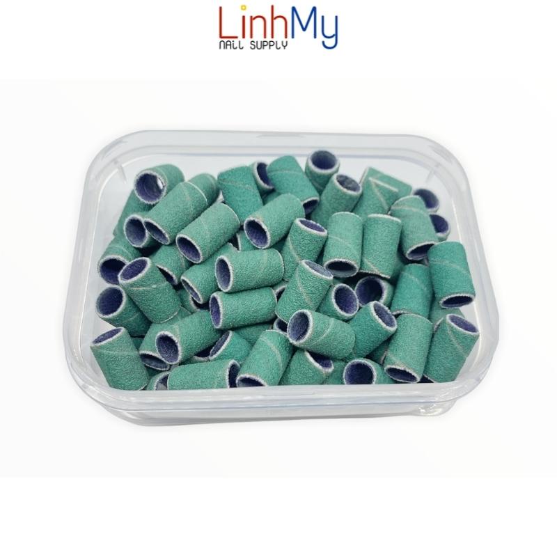 Hộp 100 cục đầu mài giấy gắn máy mài móng tay