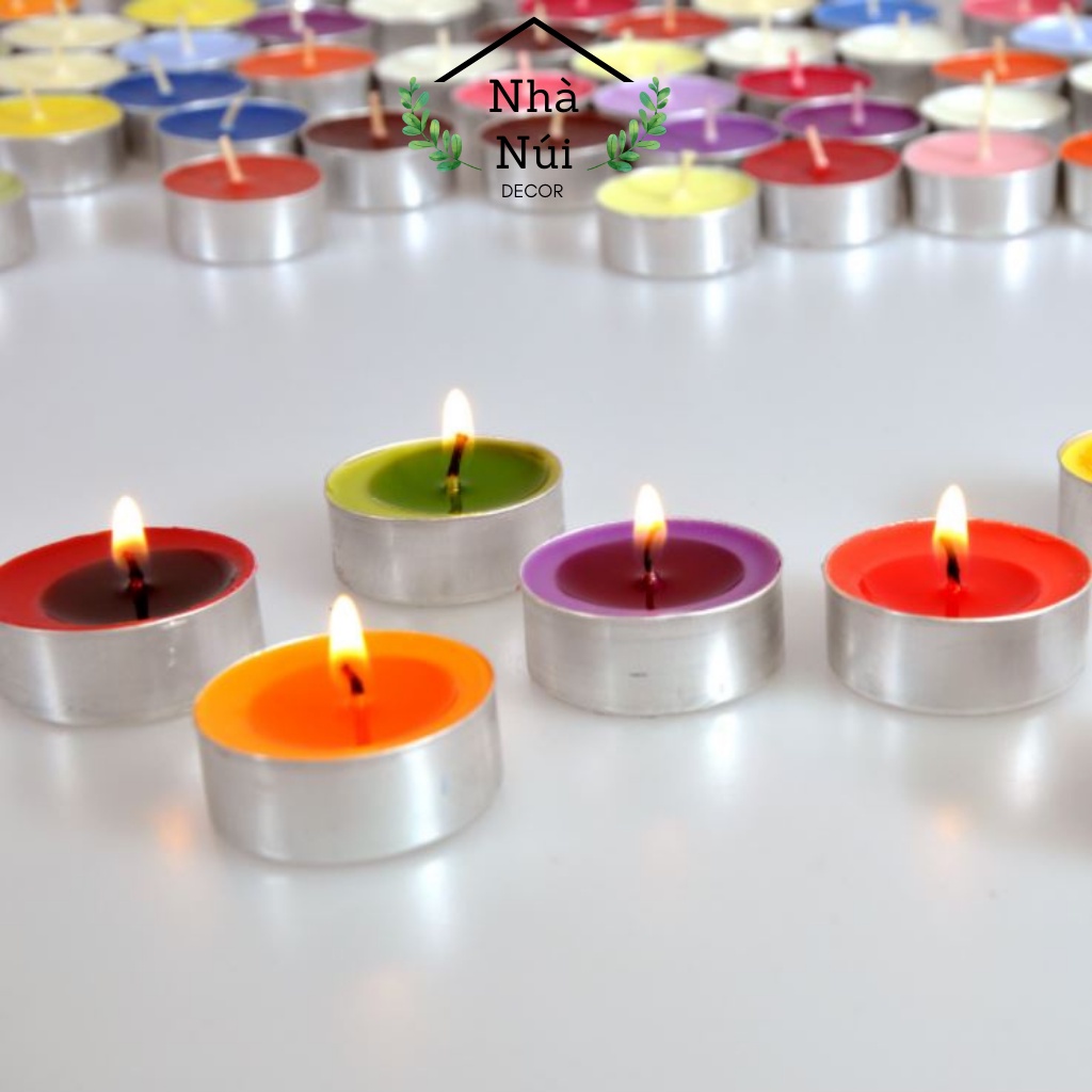 Nến viên thơm phòng Tealight mini trang trí đốt đèn xông tinh dầu, ấm trà, nhiều mùi hương E2, đường kính 3,5cm