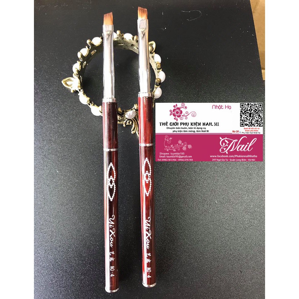 Cọ Bản Cọ Đắp Gel Nail Art Brush Gel Cán Đá Đẹp