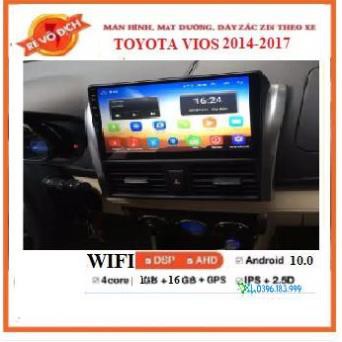 COMBO Màn hình androi và Mặt Dưỡng xe VIOS SỐ SÀN 2018-2020,dùng Tiếng Việt,Sim 4G hoặc wifi, tích hợp Camera, navitel..