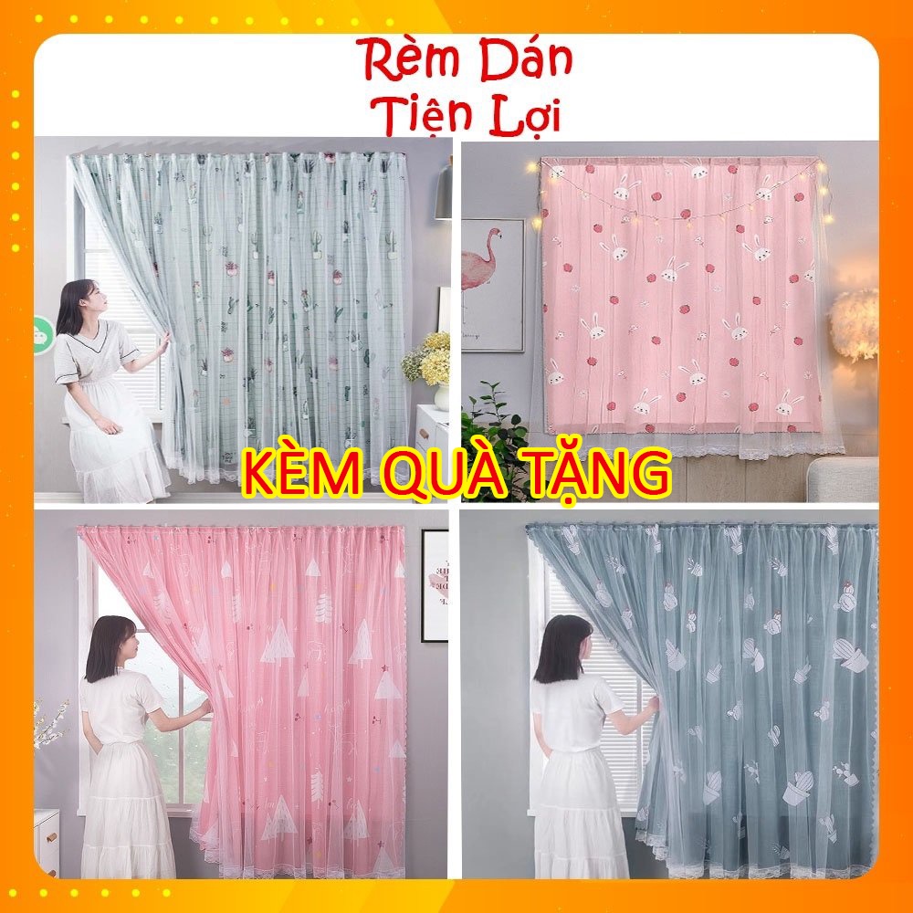 Rèm cửa dán tường chống nắng, rèm cửa dán trang trí cửa sổ - phòng khách dễ dàng lắp đặt không khoan đục Giá Rẻ-tamidi