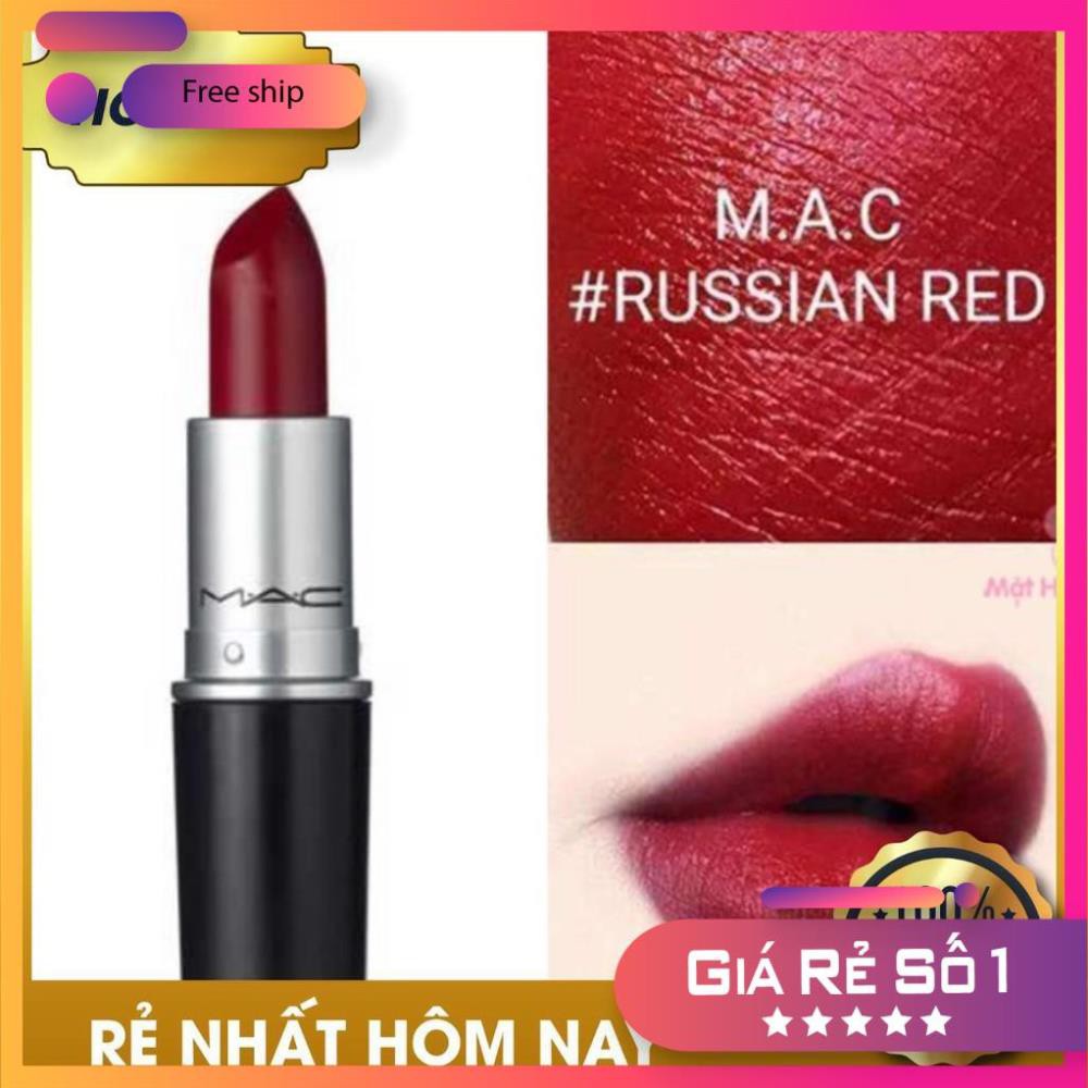 [CHÍNH HÃNG SIÊU CẤP ] (chuẩn auth) (chuẩn auth) Son Mac Màu Russian Red - Đỏ Rượu chính hãng FREESHIP