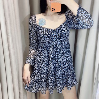 Đầm cổ U hoa nhí bigsize