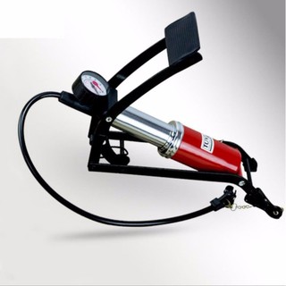 Bơm đạp chân đa năng có đồng hồ đo áp suất cao cấp, có thể bơm xe đạp, xe máy, ô tô tại nhà