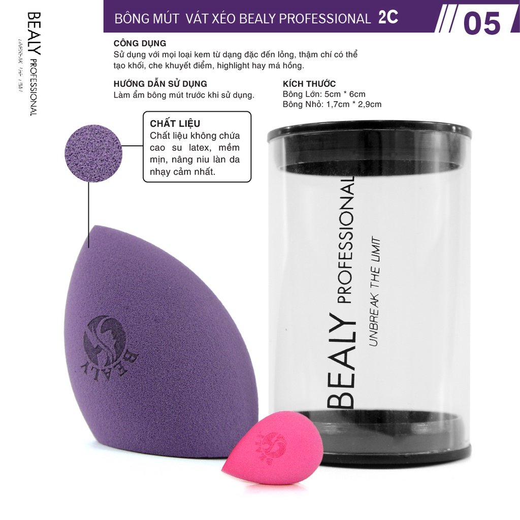Bông Mút Trang Điểm BEALY Giọt Nước 2C