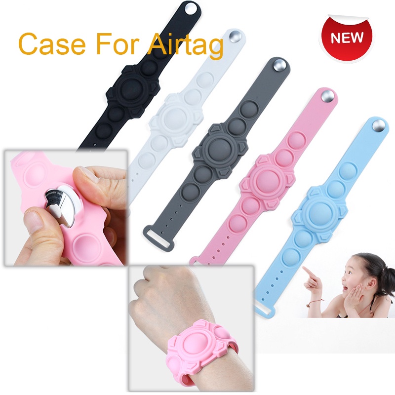 Dây đeo tay silicon bong bóng nhấn tay bảo vệ cổ tay thích hợp cho AirTag