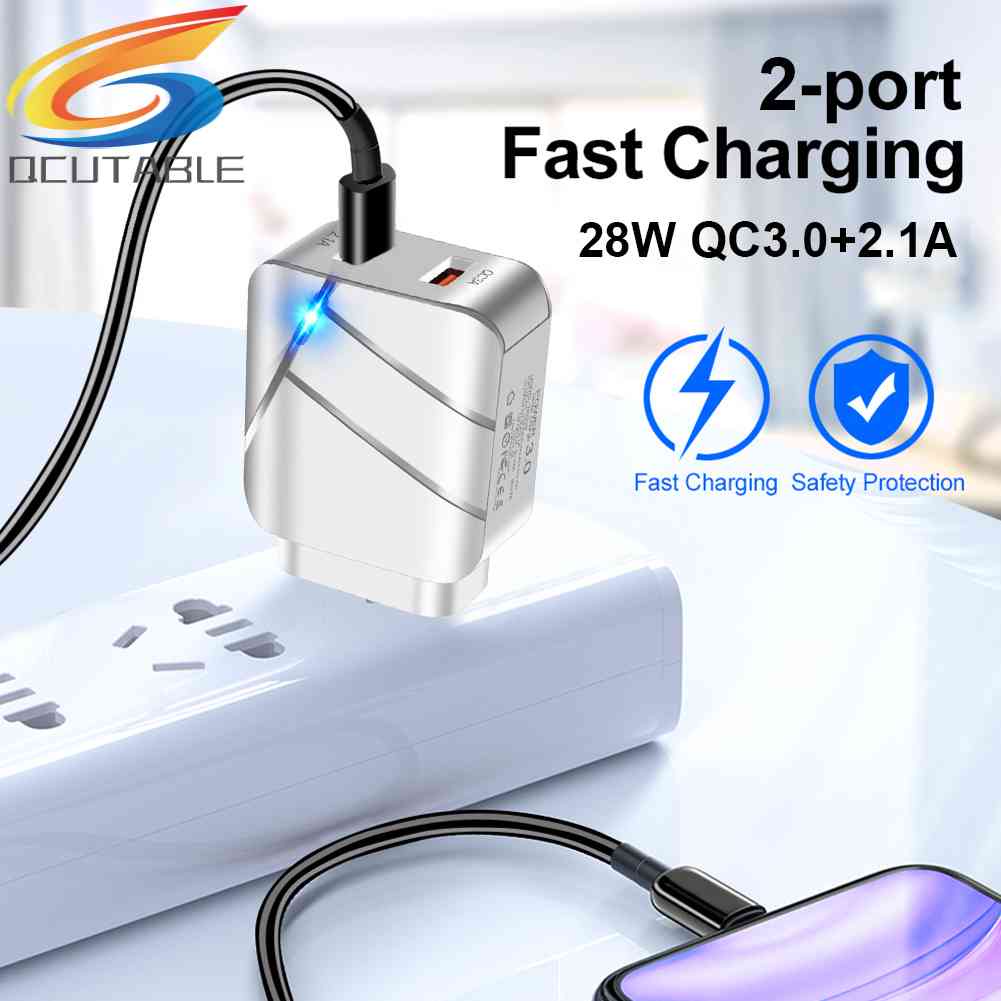 Củ Sạc Nhanh 28W Cổng USB 3.0 Cho Điện Thoại Và Máy Tính Bảng