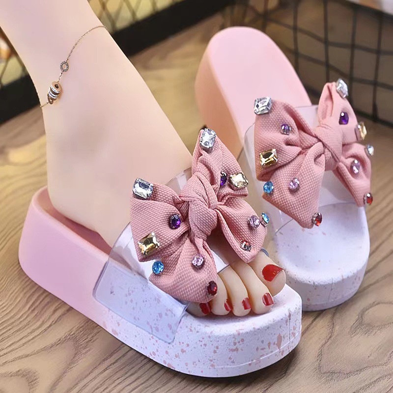 Dép nữ SIÊU NHẸ NƠ BƯỚM ĐÍNH XOÀN cực đẹp, dép tông nữ đế bằng 5cm thời trang Hàn Quốc giày Chuộng