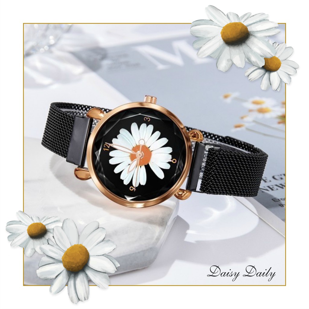 Đồng hồ thời trang unisex hoa cúc Daisy Peaceminusone dây hợp kim (Bảo hành 6 tháng)