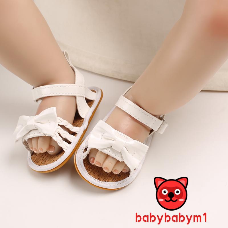 Sandal Da Đế Mềm Chống Trượt Cho Bé Gái