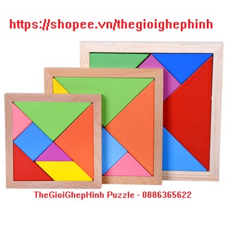 Bộ đồ chơi trí uẩn tangram - Câu đố ghép hình hình học cho bé loại đẹp
