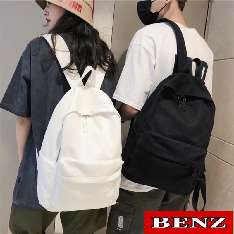 Balo học sinh nam nữ cặp đi học thời trang Ulzzang basic có ngăn đựng laptop chất vải canvas chống thấm nước B 881