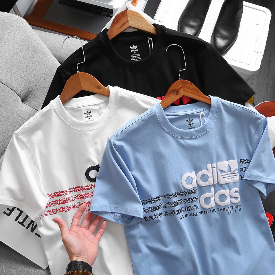 Áo thun nam ADD-054 chữ in nổi vải cotton đẹp