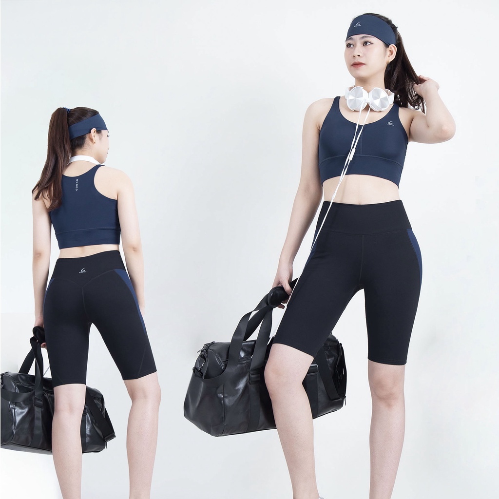 Bộ tập thể thao Quần genmax G06 - Bra cổ tim dùng cho gym, yoga, đạp xe và đi ra ngoài, dã ngoại