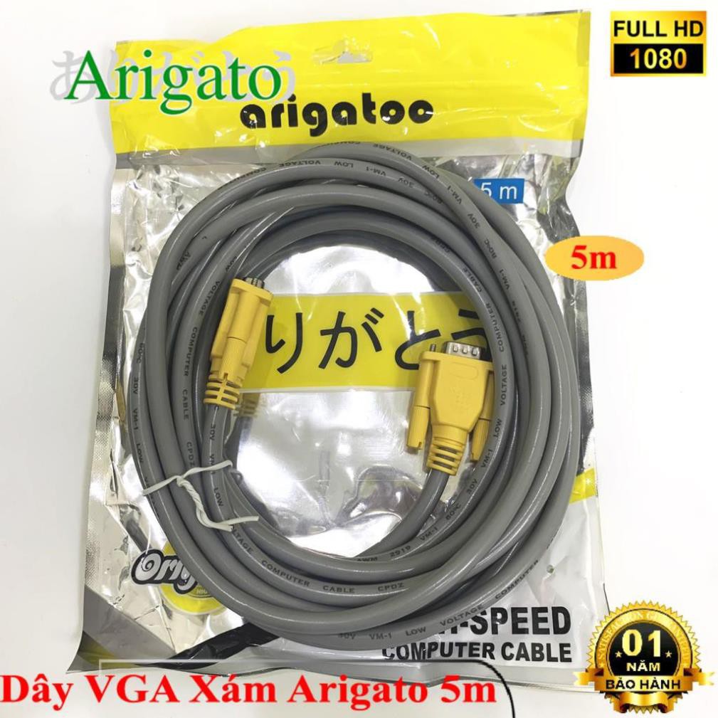 Dây VGA 5m Xám Arigato ARIGATO ĐẢM BẢO CHẤT LƯỢNG | BigBuy360 - bigbuy360.vn