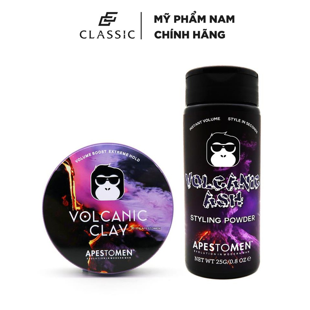 [HÀ NỘI] Combo Sáp Vuốt Tóc Volcanic Clay 80ml + Bột Volanic Ash Styling Powder 25g