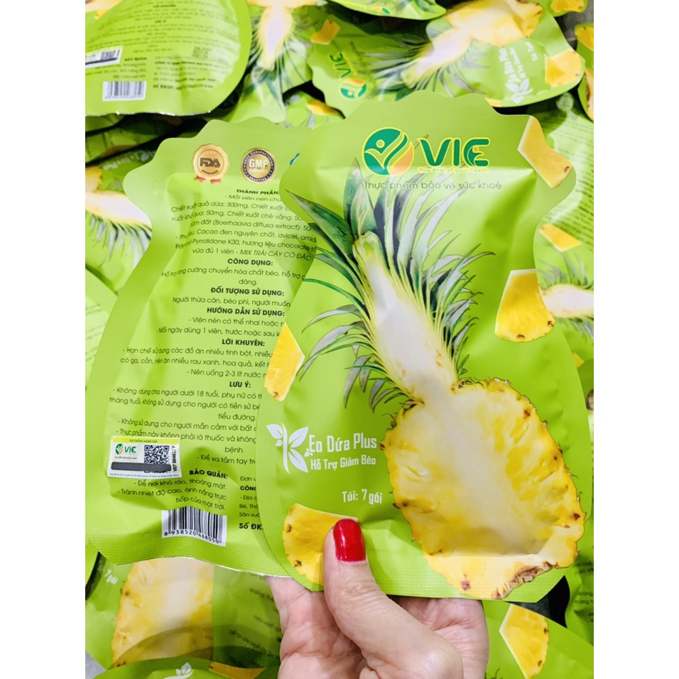 [Mã GROSALE giảm 10% đơn 150K] Kẹo dứa giảm cân Plus 7 viên 7 vị V IC (nguyên tem)
