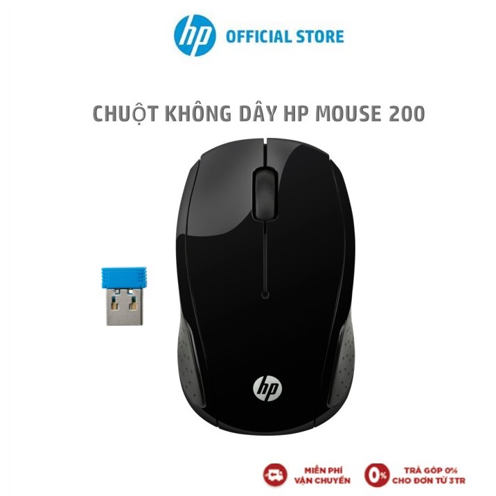  Chuột không dây HP 200 Black Wireless Mouse A/P (70224289) (online)_X6W31AA