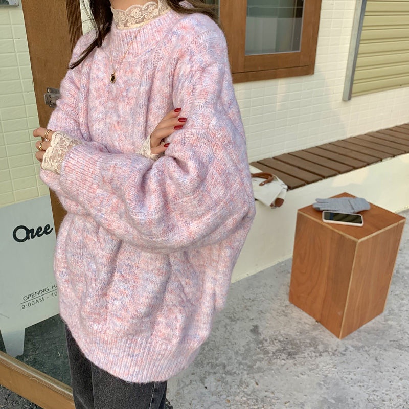 Áo sweater Dệt Kim Dáng Rộng Phong Cách Mùa Thu Mới