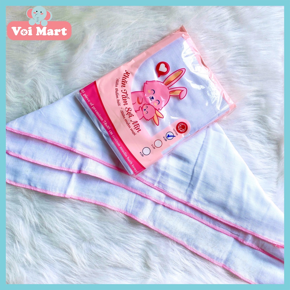 Khăn Tắm Xô Sợi Mịn Marigo Vải Cotton 4 Lớp, Khăn Tắm Xuất Nhật Siêu Mềm Thấm Hút Tốt An Toàn Cho Bé Sơ Sinh